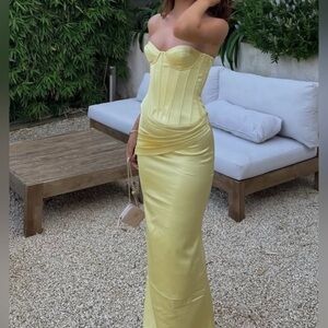 Butter Yellow Corset Top & Skirt